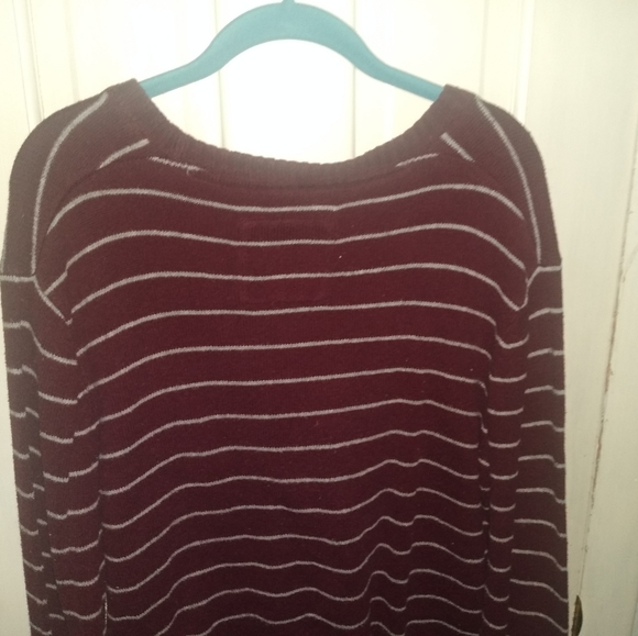 Aeropostale Knit Maroon Striped Sweater - Large - Picture 7 of 7